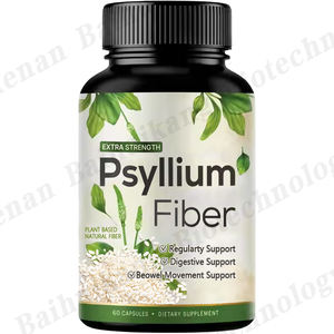 Venta caliente Suplemento de fibra Psyllium Husk Cápsulas Etiqueta privada Fibra dietética Psyllium - Product Image 1