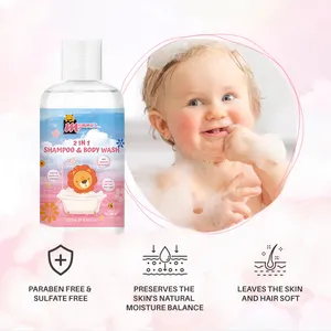 Gel de ducha de fórmula absolutamente segura Love Cute New Born 2 en 1 Body Wash y champú Baby Kids Hair Care Set Kit