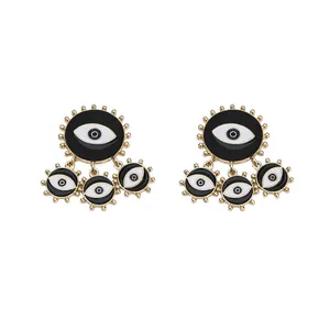 Best selling explosions earrings jewelry creative dripping oil Devil's Eye tassel pendant earrings fashion punk new jewelry