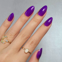 Faux ongles en acrylique à presser, couleur unie, forme amande moyenne, en gel souple, fournisseur en gros