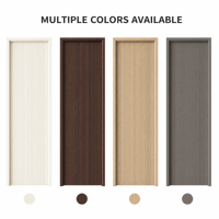 Porte intérieure moderne en PVC Noyer foncé, panneau rainuré à rayures, finition grain de bois mat pour chambre et appartement