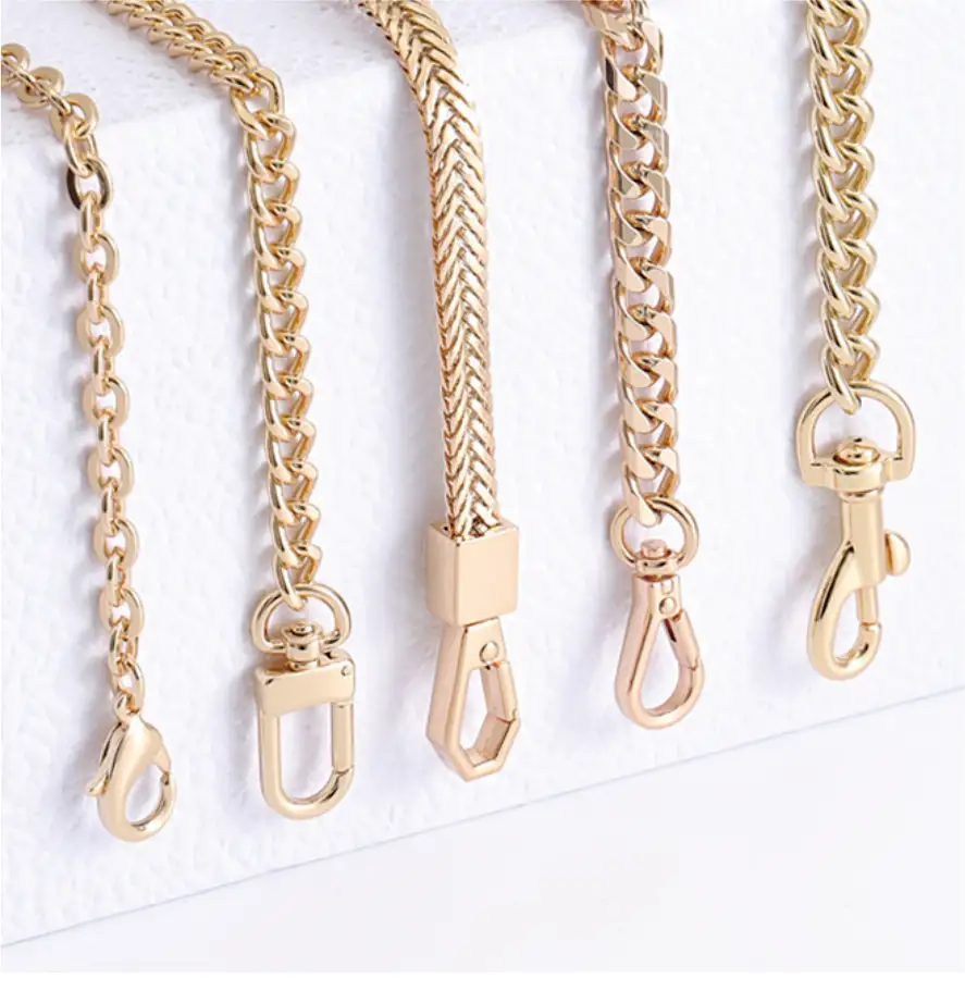 Hook Pour Sac Wholesale Wallet Handbags Purse Strap Gold Link Key Bags Buckle Chain Straps Crossbody Metal Chains For Bag