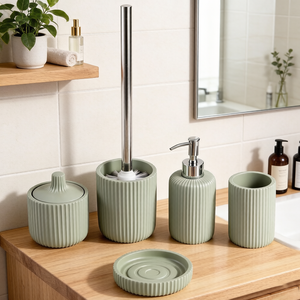 Juego <span class=keywords><strong>de</strong></span> Accesorios <span class=keywords><strong>de</strong></span> Baño para Hotel, 5 Piezas <span class=keywords><strong>de</strong></span> Poliresina Pintada <span class=keywords><strong>en</strong></span> Gris Neutro, para un Estilo Relajante <span class=keywords><strong>en</strong></span> el Baño - Product Image 5