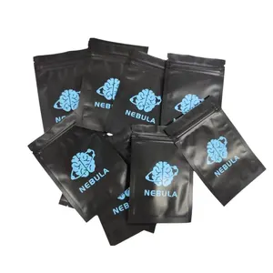 Custom OEM Brand Printing 100pcs Start Available Matte Black Bag with Resealable Zipper