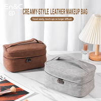 Sac de voyage Oxford en gros pour maquillage et articles de toilette avec poignée supérieure et double fermeture éclair, trousse à cosmétiques gris clair