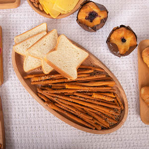 Bandeja de Servicio Ovalada Grande de Madera de 2 Piezas para Cena, 40x22cm y 34x17cm, para Restaurante, Precios Económicos - Product Image 6