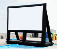 Écran de projection gonflable pliable rapidement, écran de cinéma portable en tissu pour le camping en plein air, films, nettoyage facile, 20 pieds