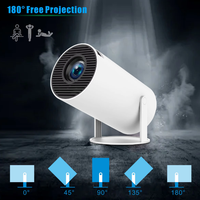 Mini projecteur portable d'extérieur HY300 PRO LED 1080P WiFi6 5.0 >5500 ANSI Lumens avec haut-parleurs intégrés et correction automatique de la distorsion trapézoïdale 30-130 pouces