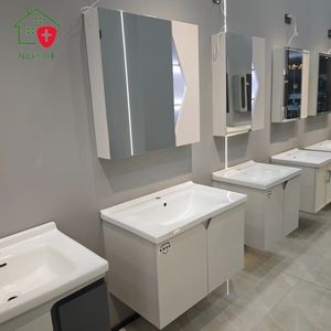 Rangement de salle de bain en acrylique en bois de haute qualité pour une structure peu encombrante Installation facile Styles classiques parfaits Panneau de porte en laque - Product Image 6