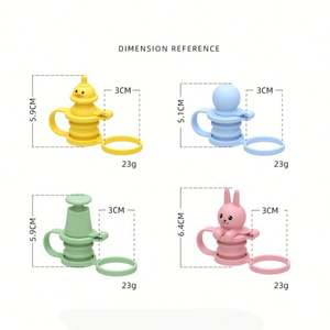 Customized New Silicone Water <b>Bottle</b> Lid OEM ODM Cute Cartoon Anti-dust <b>Straw</b> Plug Creative Reusable <b>Straws</b> Sleeve - Product Image 5