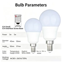 Ampoule LED E14 A19 Alimentée en Courant Alternatif Blanc Froid 6500K Blanc Chaud 3000K Haute Luminosité Économie d'Énergie pour Lustre Résidentiel et Murale