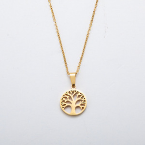 PVD Gold Plated Stainless Steel <b>Tree</b> of Life <b>Necklace</b> for Women | Rose Gold Lucky <b>Tree</b> Pendant - Product Image 4