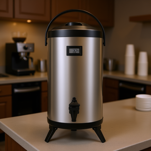 Dispenser per Bevande Isolato in Acciaio Inox da 9 Litri, Stazione per Bevande Calde e Fredde, Attrezzatura per Catering Commerciale - Product Image 2