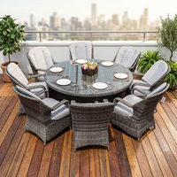 Ensemble de canapés de terrasse en saule pour l'extérieur avec coussins moelleux, structure en aluminium, idéal pour les repas en plein air et l'utilisation en salon