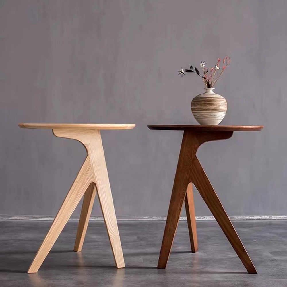 New Cheap  Round Wood Tea Desk Set Living Room Furniture Wooden Luxury Coffee Table Modern