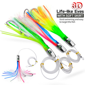 8,7 pulgadas 85G Big Game Trolling Marlin señuelos 5 colores cabeza de cobre falda cebo vivo señuelos de <span class=keywords><strong>pesca</strong></span> para barco oceánico para <span class=keywords><strong>pesca</strong></span> de trucha - Product Image 4