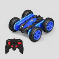 Voiture RC tout-terrain 4x4 HTL 2.4G avec lumières LED colorées, retournement à 360 degrés, double face, jouet télécommandé pour enfants