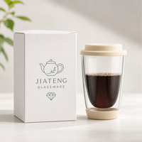 Tasses à café en verre à double paroi personnalisées, transparentes, isolées, en borosilicate, pour espresso, latte, thé