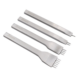 Outil de poinçonnage en cuir pour bricolage Outils de couture en cuir Ciseau diamanté Sculpture sur cuir Poinçon 3/4/5/6mm - Product Image 1