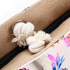 Bolso de Hombro para Mujer con Diseño de Piña y Estampado Dorado, Plegable, para Compras o Playa - Product Image 6