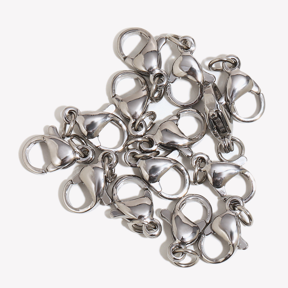 Fermoir mousqueton argenté 7*11mm