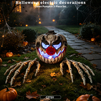 Ensemble de trois pièces Halloween 2026 : Clown Citrouille, Capteur vocal à commande vocale, Lumière faciale avec effets sonores, Accessoires de mise en scène