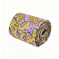 Tissu Popeline 100% Coton Imprimé Wax Africain Rayures Florales Rouges Géométriques Textile 6 Yards pour Robe de Mariée Femme Tissu Popeline Doré
