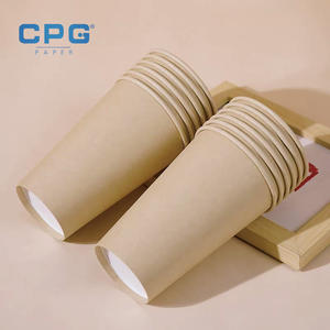 Vasos de Papel Biodegradables Compostables Personalizados al por Mayor, Vasos de Papel para Café de 12oz y 16oz, Doble Pared, Resistentes al Calor - Product Image 1