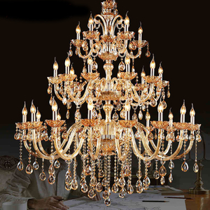 Lámpara de Araña de Cristal Dorado Europeo, Estilo Vela, Lámpara Colgante de Cristal para Sala de Estar, Dormitorio, Villa, Comedor Clásicos - Product Image 3