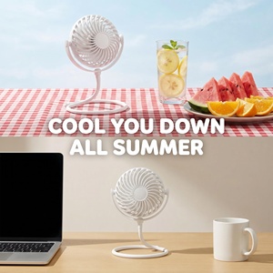Ventilateurs de bureau portables, mini, personnalisables, pliables, à fixation sur tête ou à suspendre, avec bras flexibles USB - Product Image 2