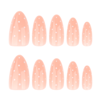 30 pièces d'accessoires pour ongles, faux ongles autocollants, non toxiques, à pression, réutilisables, à pois, kawaii, magnifiques, en PMMA