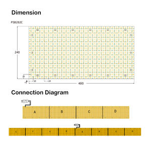 Panneau LED SMD2835 à haute luminosité Ra>90, PSB282C, 288 LED, DC24V, 30W, angle de faisceau de 120°, 2700K-6500K, 240x480x6.5mm, IP20, moderne - Product Image 5