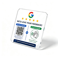 Autocollant NFC d'avis Google en acrylique avec code QR pour avis clients – Idéal pour table, comptoir, mur, restaurant, hôtel, commerce de détail