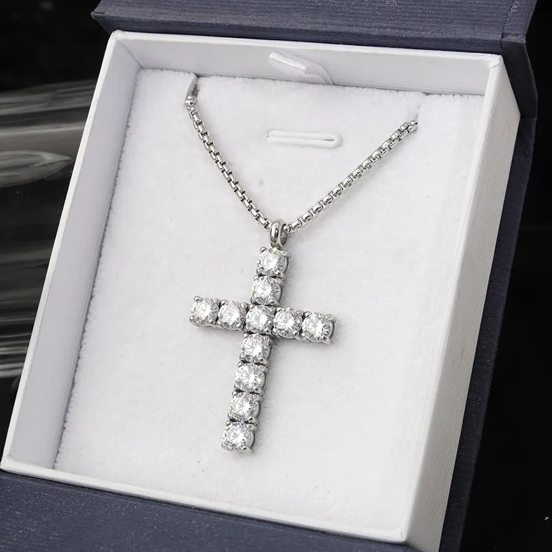 classic pendant iced out cz zircon cross pendant necklace for hip hop men women