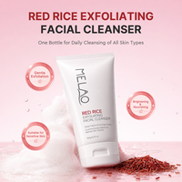 Nettoyant visage exfoliant à l'acide aminé et au riz rouge 150g, nettoyage en profondeur doux des pores, céramide, panthénol, nettoyant quotidien à l'acide aminé