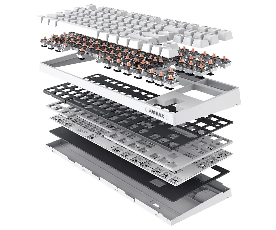 Costume três modo sem fio teclado mecânico hot plug RGB teclado mecânico do jogo para computador desktop