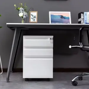 Pequeno gabinete de metal para escritório, gabinete móvel com gavetas