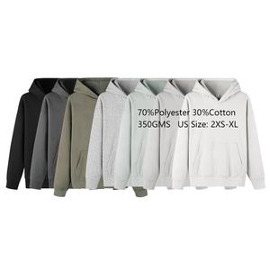 High Quality Drop Shoulder Fleece <b>Hoodie</b> Custom Embroidery Logo 350gms Heavy Cotton Blank Hoodies for <b>Men</b> - Product Image 2