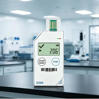 Registrador de Datos de Temperatura de Un Solo Uso S200 para Cadena de Frío de Alimentos y Farmacéuticos, USB PDF/CSV, 32,000 Registros, Monitoreo de Logística de Vacunas y Mariscos