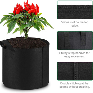 Sacs <span class=keywords><strong>de</strong></span> <span class=keywords><strong>culture</strong></span> en fibres végétales <span class=keywords><strong>de</strong></span> 20 gallons, lot <span class=keywords><strong>de</strong></span> 5 – Pots en tissu écologiques et durables pour <span class=keywords><strong>tomates</strong></span>, pommes <span class=keywords><strong>de</strong></span> terre et jardinage en pot - Product Image 4