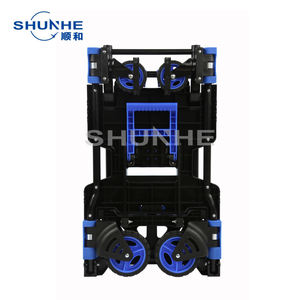 Carretilla de mano plegable 2 en 1, carga de 68kg/138kg, carro de aluminio con ruedas 2/4 para uso doméstico y de almacén - Product Image 2