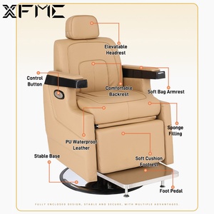 Silla Eléctrica Ergonómica de Barbería XFMC de Alta Resistencia para Salón de Peluquería con Elevación y Reclinación - Product Image 4