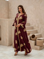 Abaya modeste populaire, robe de soirée pour femmes musulmanes du Moyen-Orient, taille unique, grande taille, robe florale bronzante pour l'hiver et l'été