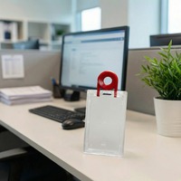 Porte-cartes d'identité rigides en plastique ABS/PC Bestom Clear Vertical Locking avec clé 1840-6630