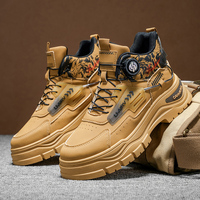 Bottes pour hommes M8820 pour l'automne, bottes de sport pour jeunes, imperméables, résistantes à l'usure, antidérapantes, décontractées, bottes de travail avec bouton rotatif