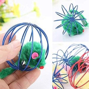 Jouets colorés pour chats : Cages en fil métallique avec plumes, en PP durable, pour l'auto-entretenement des chats et le jeu interactif - Product Image 5