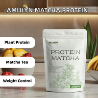 Thé vert matcha en poudre AHUALYN certifié halal, végétalien, sans gluten, 225 g, boisson bien-être à base de protéines végétales