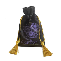 Sac d'emballage d'extension de perruque de cheveux en satin noir Offre Spéciale imprimé de logo personnalisé sac de luxe en soie avec cordon de serrage pour maillots de bain