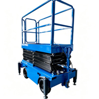 Plateforme élévatrice mobile hydraulique à ciseaux manuelle, plateforme de travail aérien mobile sur roues pour la maintenance