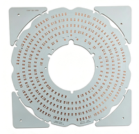 Circuit imprimé LED circulaire haute puissance à base d'aluminium MCPCB, masque de soudure blanc, pour éclairage industriel haute baie, OEM